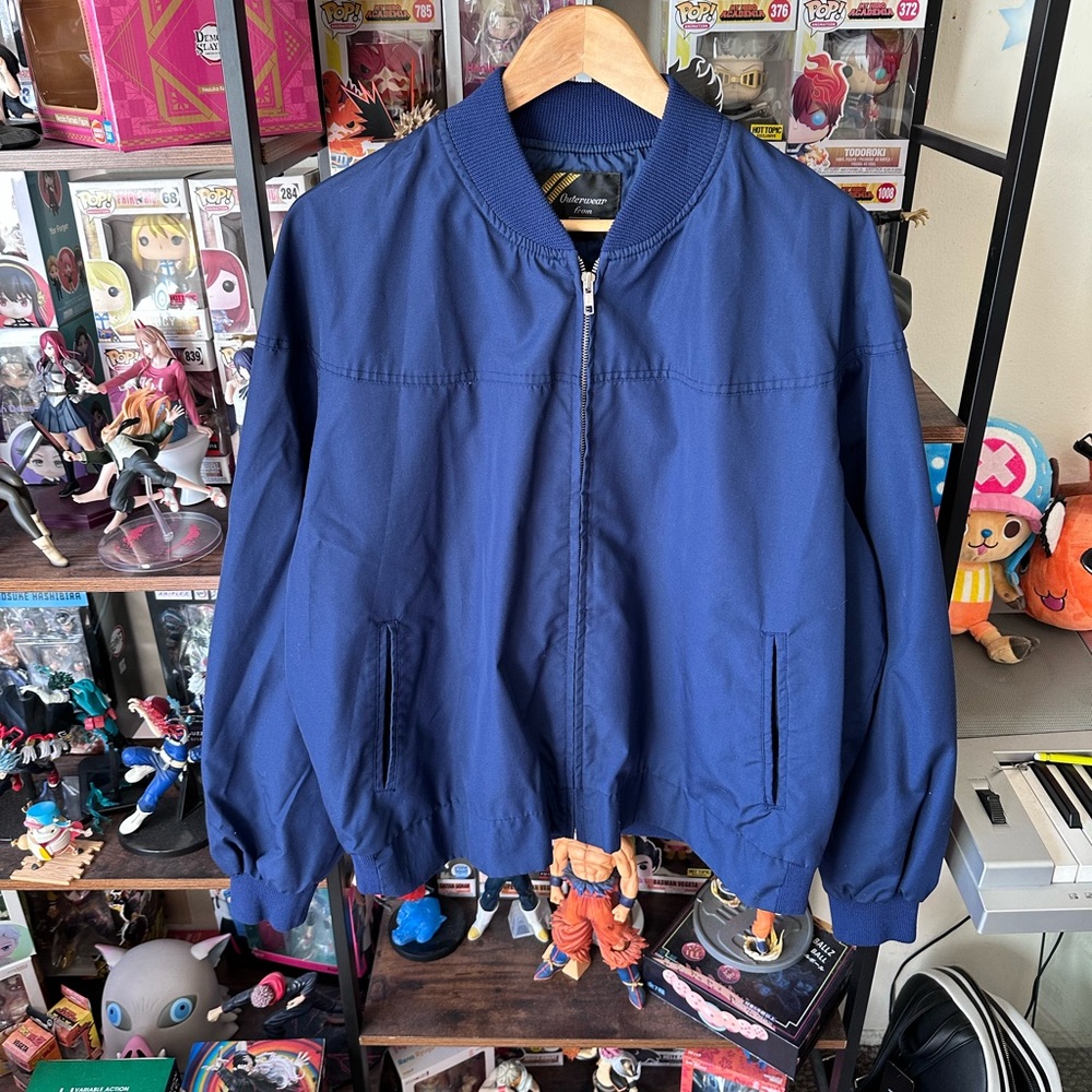 Vintage Sears Bomber Jacket Navy Blue Men’s XL (No Size Tag)